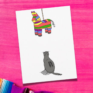 Feestkat en Piñata Briefkaart