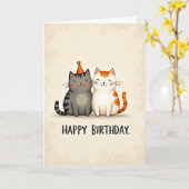 Feestkat Illustratiekaart Kaart (Gele Bloem)