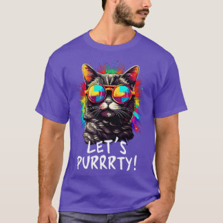 Feestkat in Zonnebril Mannen Vrouwen 90s Retro Pun T-shirt