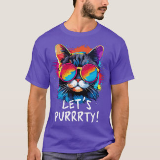 Feestkat in Zonnebril Mannen Vrouwen 90s Retro Pun T-shirt