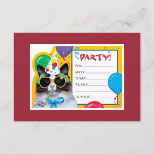 Feestkat is klaar voor je verjaardag! kaart