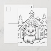 Feestkat kinder kleurstof Briefkaart (Voorkant / Achterkant)