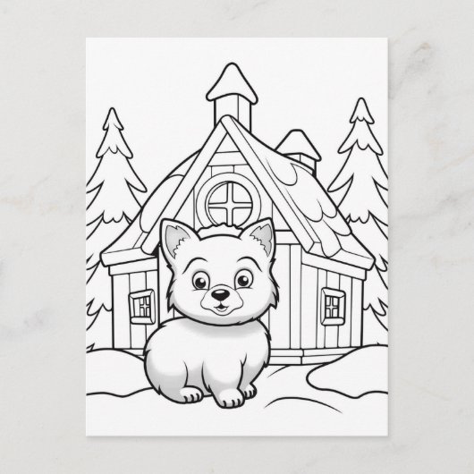 Feestkat kinder kleurstof Briefkaart (Voorkant)