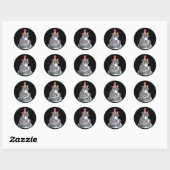 Feestkat Ronde Sticker (Vel)