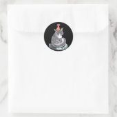 Feestkat Ronde Sticker (Tas)