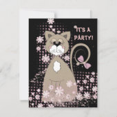 Feestkat uitnodigen kaart (Voorkant)