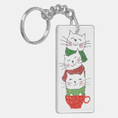 Feestkatten Beker Sjaals Cartoon Knuffel Sleutelhanger (Voorkant Links)