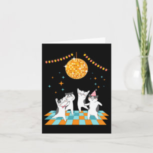 Feestkatten Dansen Onder Disco Ball Kaart