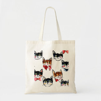 Feestkatten met strikken Canvas tas