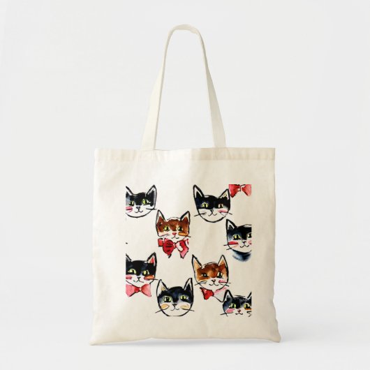 Feestkatten met strikken Canvas tas (Voorkant)