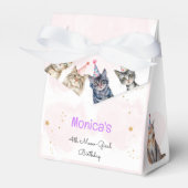 Feestkatten miauw-gical kinderen verjaardag bedankdoosjes (Voorkant Zijde)