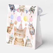 Feestkatten miauw-gical kinderen verjaardag bedankdoosjes (Achterkant)