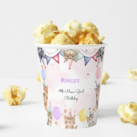 Feestkatten miauw-gical kinderen verjaardag papieren bekers