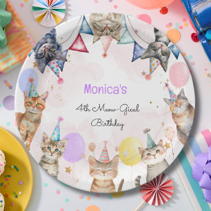 Feestkatten miauw-gical kinderen verjaardag papieren bordje