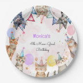 Feestkatten miauw-gical kinderen verjaardag papieren bordje (Voorkant)