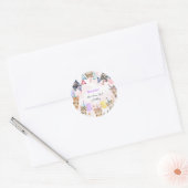Feestkatten miauw-gical kinderen verjaardag ronde sticker (Envelop)