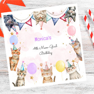 Feestkatten miauw-gical kinderen verjaardag servet