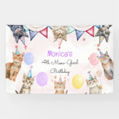 Feestkatten miauw-gical kinderen verjaardag spandoek (Horizontaal)