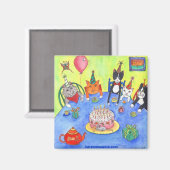 Feestkatten! Verjaardag kitty katten leuke grappig Magneet (Voorkant / Achterkant)