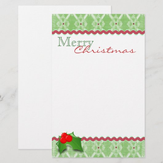 feestkerst briefpapier (Voorkant / Achterkant)