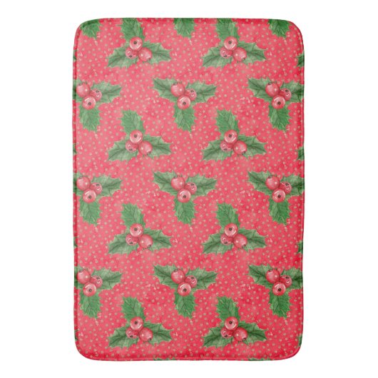 feestkerst Holly Badmat (Voorkant Verticaal)