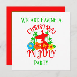 feestkerst in juli Surfer party Kaart