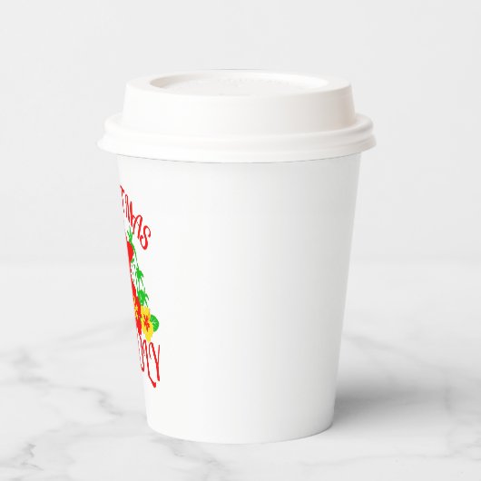 feestkerst in juli Surfer party Papieren Bekers (Links)