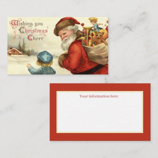 feestkerst kerstkerstkerstkerstman: informatie visitekaartje (Voorkant / Achterkant)