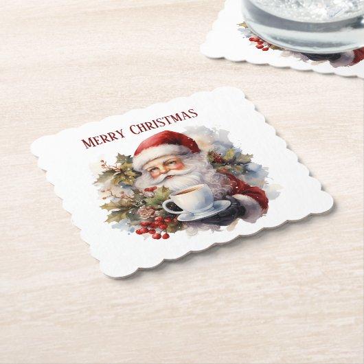 feestkerstkerstkerstkerstkerstkerstkerstkerstman kartonnen onderzetters (Gebogen)