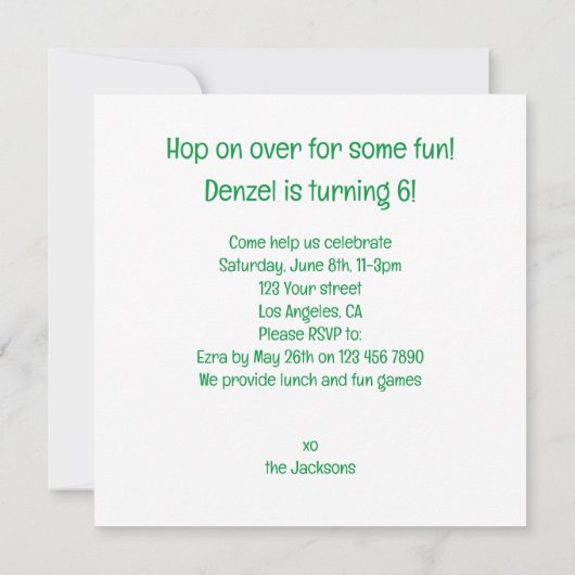 Feestkikkers eten taart verjaardag uitnodiging (Achterkant)