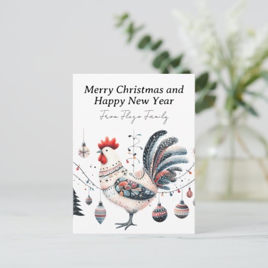 feestkip feestdagenkaart (Staand voorkant)