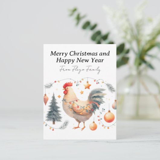 feestkip feestdagenkaart (Staand voorkant)