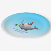 Feestklare Walvis Papieren Bordje (Gekanteld)