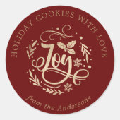 feestkoekjes gebakken met liefde ronde sticker (Voorkant)