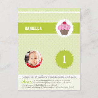 FEESTKRINGEN:: cupcake 2 Uitnodiging Briefkaart