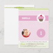 FEESTKRINGEN:: cupcake 3 Uitnodiging Briefkaart (Voorkant / Achterkant)