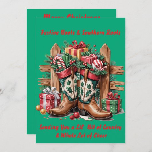 Feestlaarzen Feestdagenkaart (Voorkant / Achterkant)