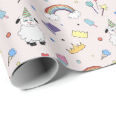 Feestlam op roze inpakpapier (Rol Hoek)