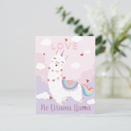 Feestlama Briefkaart (Staand voorkant)