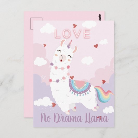 Feestlama Briefkaart (Voorkant / Achterkant)