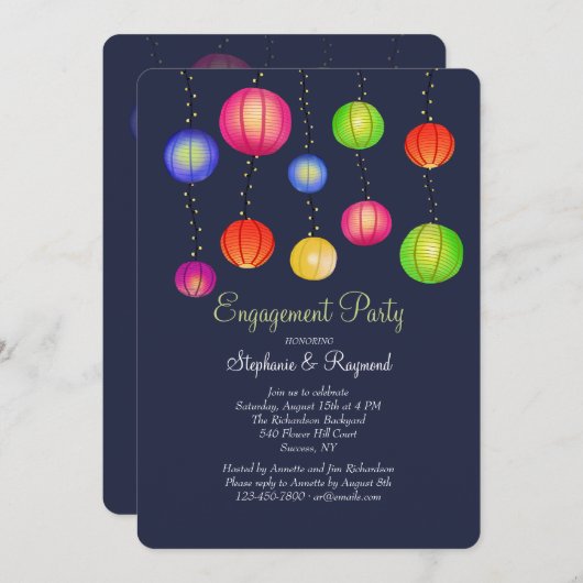 Feestlantaarns Uitnodiging (Voorkant / Achterkant)