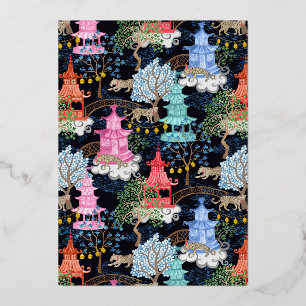 Feestluipaarden in het Pagodabos Folie Uitnodiging