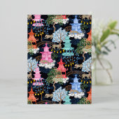 Feestluipaarden in het Pagodabos Folie Uitnodiging (Staand Voorkant)