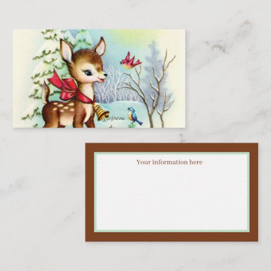 feestmaal kerstherten toevoegen informatie visitekaartje (Voorkant / Achterkant)