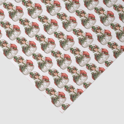 feestmaal kerstmeisje Holiday betegeld  Tissuepapier (Detail)