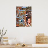 feestmaal kerstmeisje Poster feestdag (Keuken)