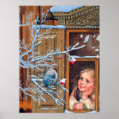 feestmaal kerstmeisje Poster feestdag (Voorkant)