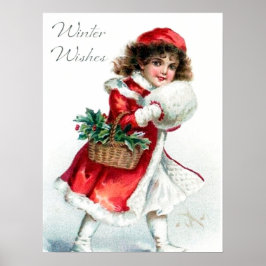 feestmaal kerstmeisje Poster feestdag