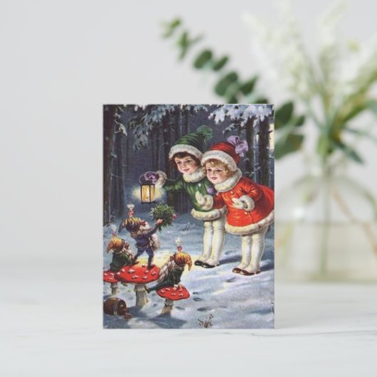 feestmaal kinder Briefkaart met kerst (Staand voorkant)