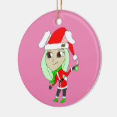 feestmeisje keramisch ornament (Links)
